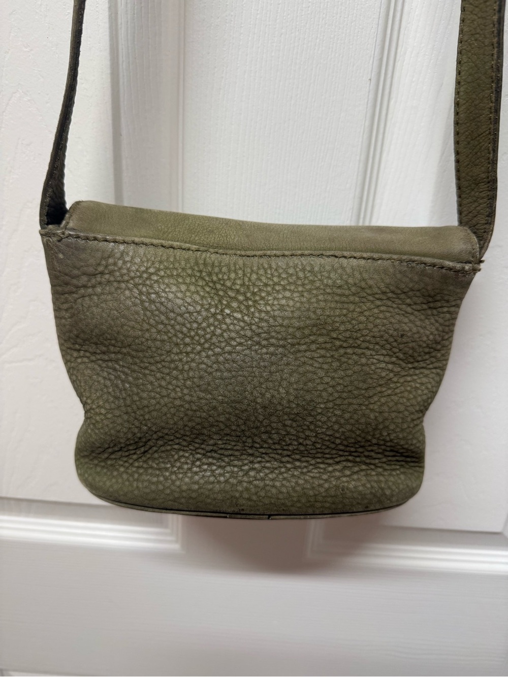 Vintage Coach Sonoma Small Flap- Sage or Green Nubuc Crossbody - Picture 4 of 11